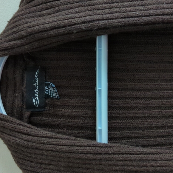 Chocolate Brown Waterfall Open Cardigan - Picture 3 of 5